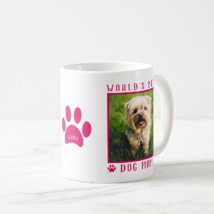 Taza De Café Nombre de Foto de Mamá Perro Mejor del Mundo Huell