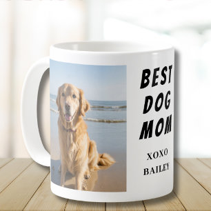 Taza De Café Nombre de foto de mamá perruna