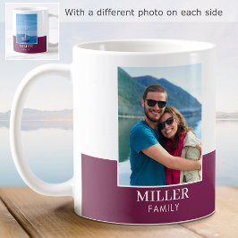 Taza De Café Nombre de foto personalizado Plum Modern