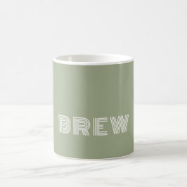 Taza De Café Nombre de fuente divertida blanca y verde suave C2