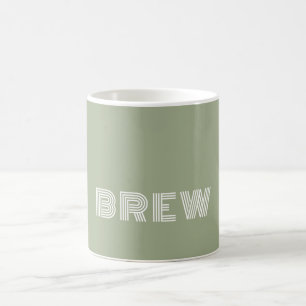 Taza De Café Nombre de fuente divertida blanca y verde suave C2