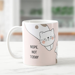 Taza De Café Nombre de gato flojo rosado de gato amante Mug