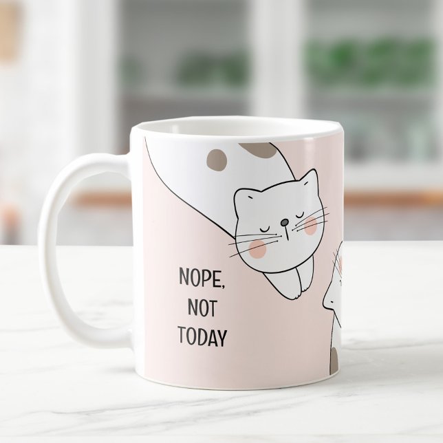Taza De Café Nombre de gato flojo rosado de gato amante Mug (Cute Lazy Cat Cat Lover Name Pink Mug)