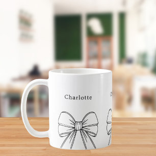 Taza De Café nombre de guión de arco blanco negro