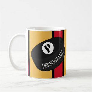 Taza De Café Nombre de hockey sobre hielo Personalizado Monogra