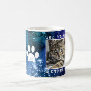 Taza De Café Nombre de huellas de gato de la mejor mamá del mun