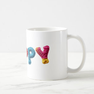 Taza De Café Nombre de la amapola en el patrón de crochet vibra