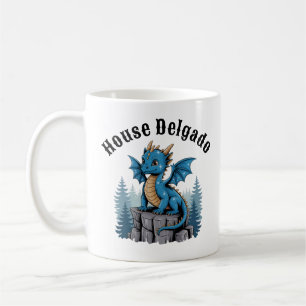 Taza De Café Nombre de la casa Dragón personalizado Fantasía, D