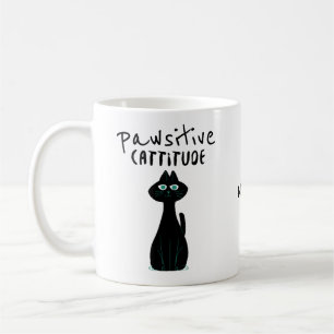 Taza De Café Nombre de la cita del humor del gato de Cattitude 