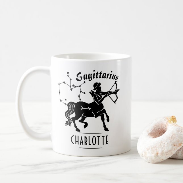 Taza De Café Nombre de la constelación de Sagittarius Centaur (Con donut)