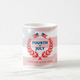 Taza De Café Nombre De La Empresa personalizado 4 De Julio Band