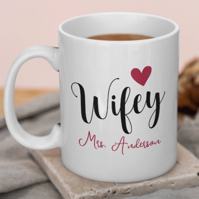 Taza De Café Nombre de la esposa y Aniversario del Boda de fech (Subido por el creador)