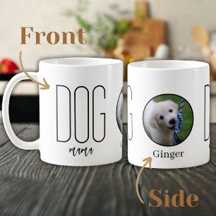 Taza De Café Nombre de la foto de la mamá del perro Café