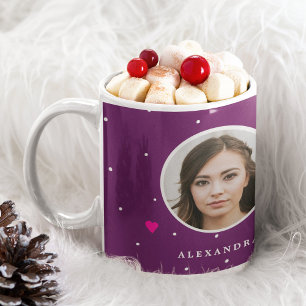Taza De Café Nombre de la foto Navidad divertida personalizada 