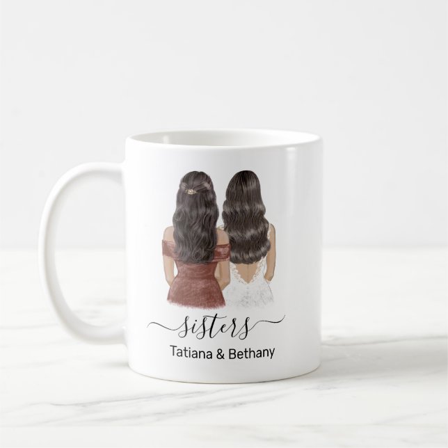 Taza De Café Nombre de la hermana personalizada Coffee Mug (Izquierda)