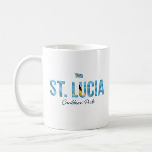 Taza De Café Nombre de la isla de Santa Lucía Orgullo cotidia