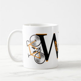 Taza De Café Nombre de la letra de ciclismo de carretera