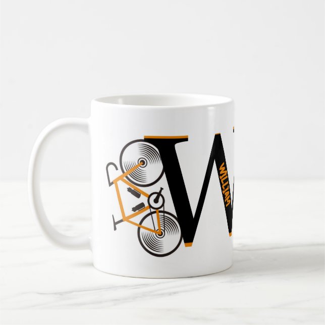 Taza De Café Nombre de la letra de ciclismo de carretera (Izquierda)