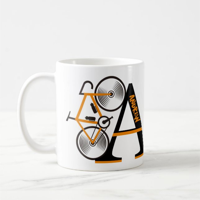 Taza De Café Nombre de la letra de ciclismo de carretera (Izquierda)