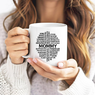 Taza De Café Nombre de la nube de la palabra mami
