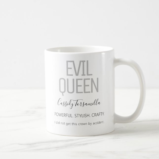 Taza De Café Nombre de la Reina Gray del Mal Negro (Derecha)