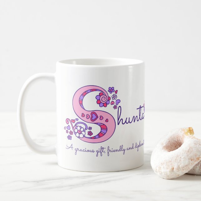 Taza De Café Nombre de la Shunta que significa hongo decorativo (Con donut)