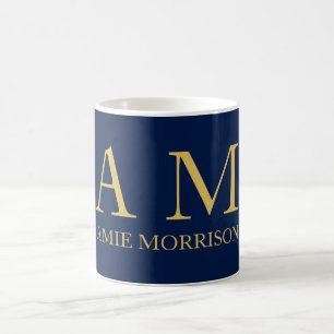Taza De Café Nombre de las letras iniciales profesionales de lo