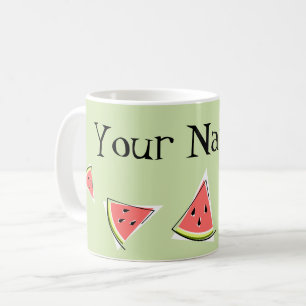 Taza De Café Nombre de las piezas verdes de la sandía