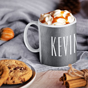 Taza De Café Nombre de letra delgado, Metalizado texturado de 1