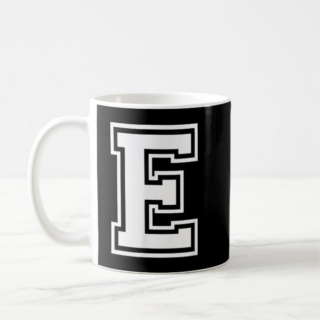 Taza De Café Nombre de letra E Monograma de variabilidad inicia (Izquierda)