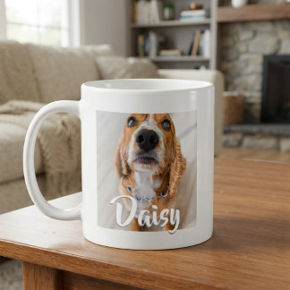 Taza De Café Nombre de letra elegante Cachorro Perro Gato Masco