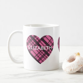 Taza De Café Nombre de los Chicas de los corazones rosados rosa