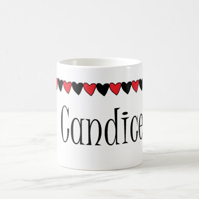 Taza De Café Nombre de los corazones de Candice (Centro)