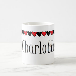 Taza De Café Nombre de los corazones de Charlotte