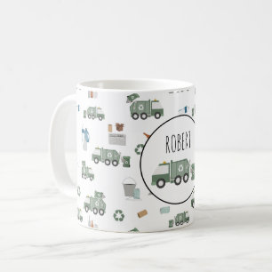 Taza De Café Nombre de los niños de los vehículos de los camion