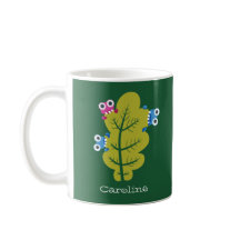 Nombre de los niños pequeños kawaii de hoja verde