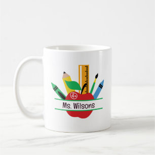 Taza De Café Nombre de maestro personalizado Apple Classroom