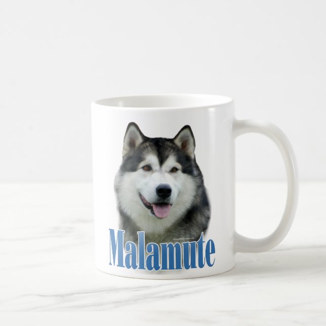 Taza De Café Nombre de Malamute de Alaskan (Derecha)