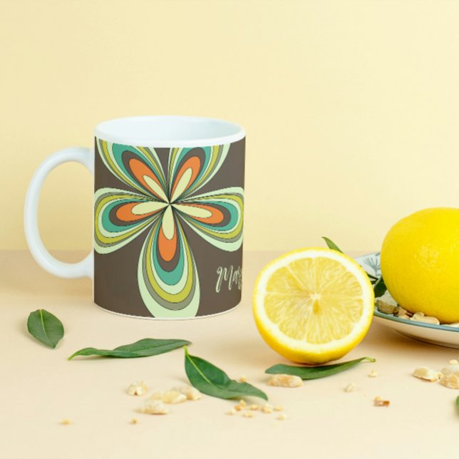 Taza De Café Nombre de margarita retro de flor hippie groovy añ (Subido por el creador)