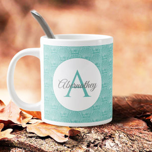 Taza De Café Nombre de monograma Casa de playa de diseño de sh