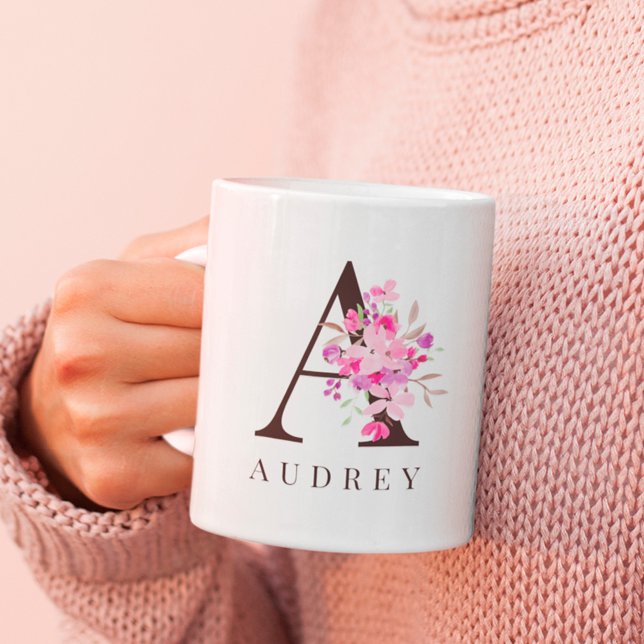Taza De Café Nombre de monograma de escritura en negrita negro  (Subido por el creador)