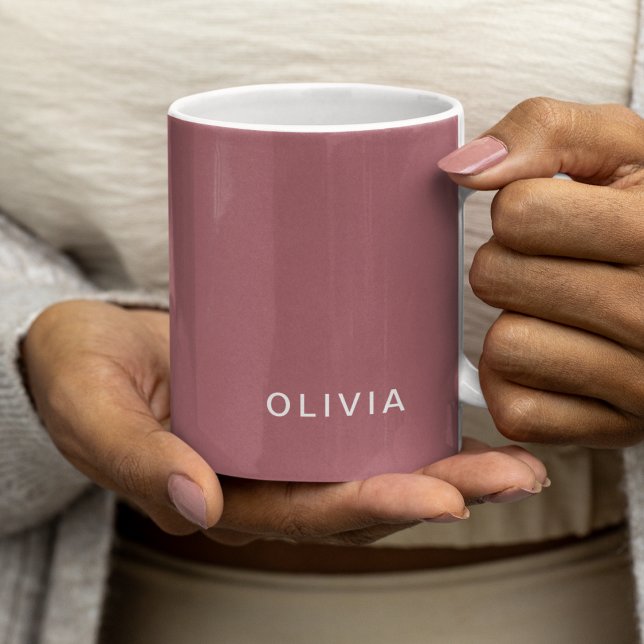Taza De Café Nombre de monograma de oro Rosa personalizado (Subido por el creador)
