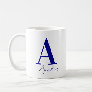 Taza De Café Nombre de Monograma Moderno Simple