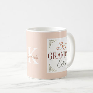Taza De Café Nombre de monograma personalizado Mejor Abuela del