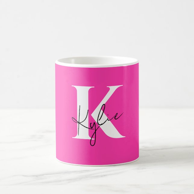Taza De Café Nombre de monograma personalizado vibrante moderno (Centro)
