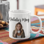Taza De Café Nombre de monograma Regalo fotográfico<br><div class="desc">Este diseño puede ser personalizado en el área proporcionada cambiando la foto y/o el texto. O puede personalizarse haciendo clic en Personalizar esta plantilla y, a continuación, eligiendo la opción de hacer clic en el personalizar y eliminando o cambiando el color del fondo, agregando texto, cambiando el color o estilo...</div>