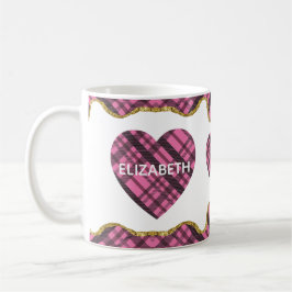 Taza De Café Nombre de mujer de corazón de amor rosa rosado ros