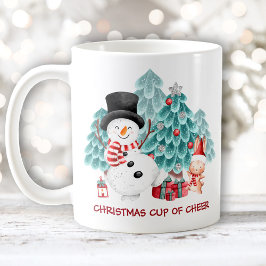 Taza De Café Nombre de Navidades de Snowman felices