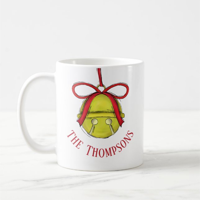 Taza De Café Nombre de Navidades de vacaciones de Personalizado (Izquierda)