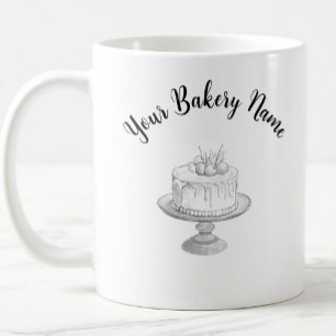 Taza De Café Nombre de negocio de pastel casero y logotipo pers